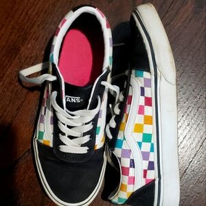 Vans Old Skool Checkerboard Multi Skate Shoe/Sneaker size 3 kids